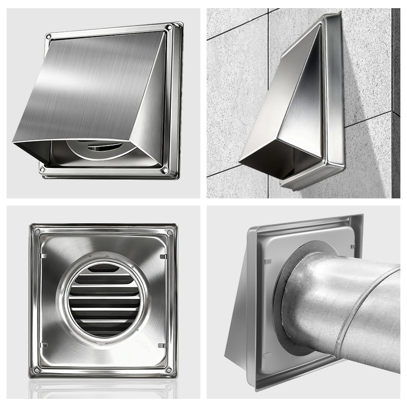 Campana cuadrada de ventilación de aire de acero inoxidable de grado 201/304