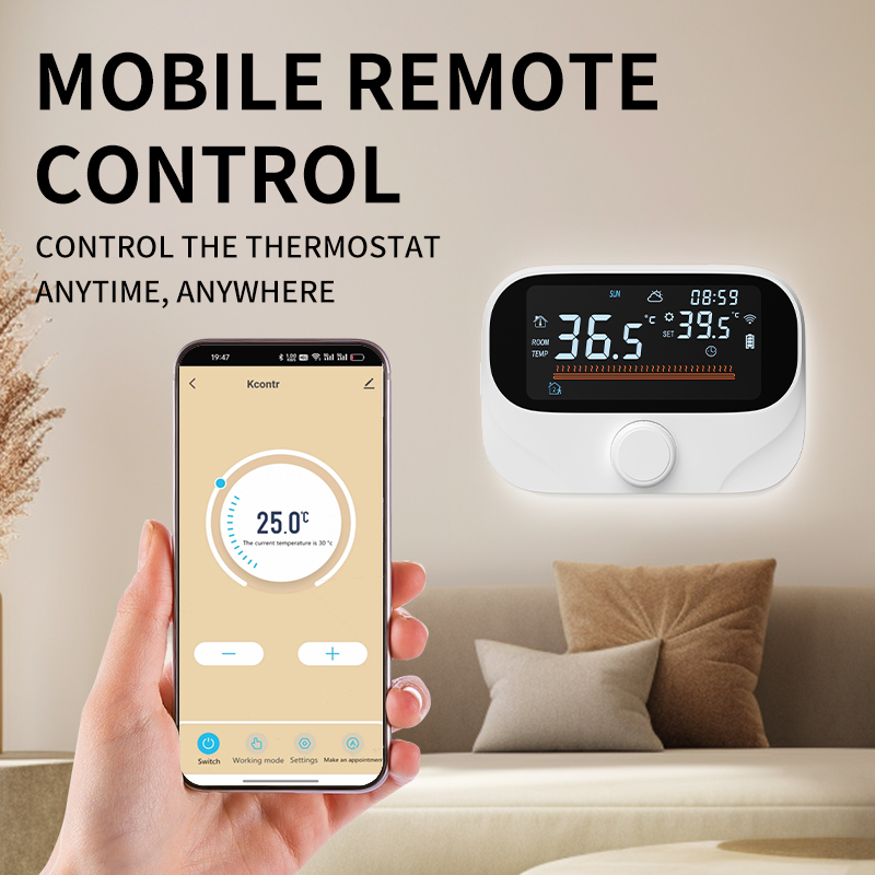 Termostato inteligente Tuya con pantalla conmutable entre °C y °F