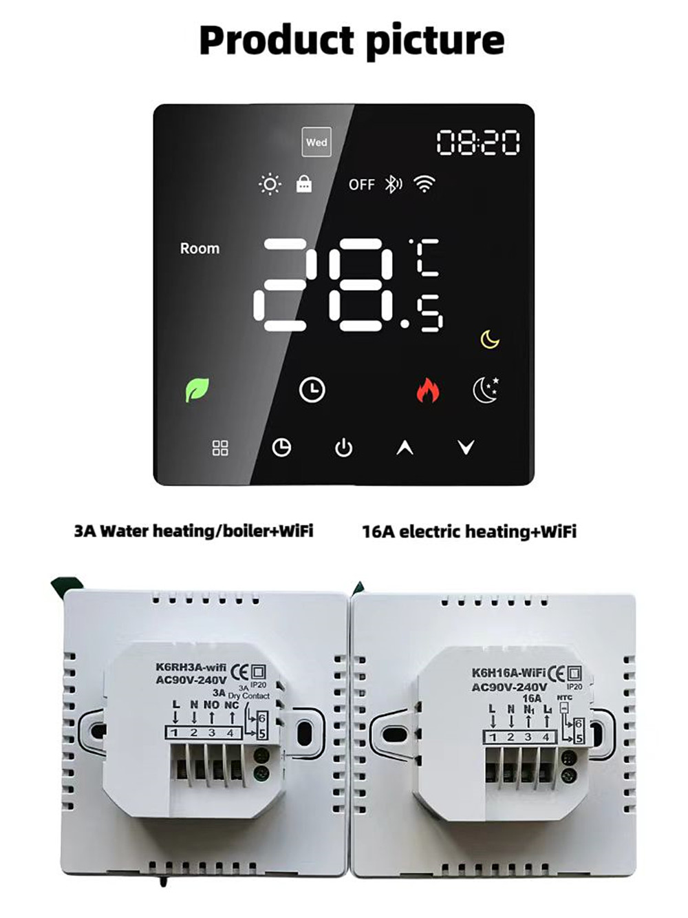Termostato Wi‑Fi modelo K6 Touch